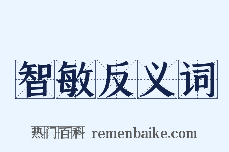 智敏反义词是什么意思的图片